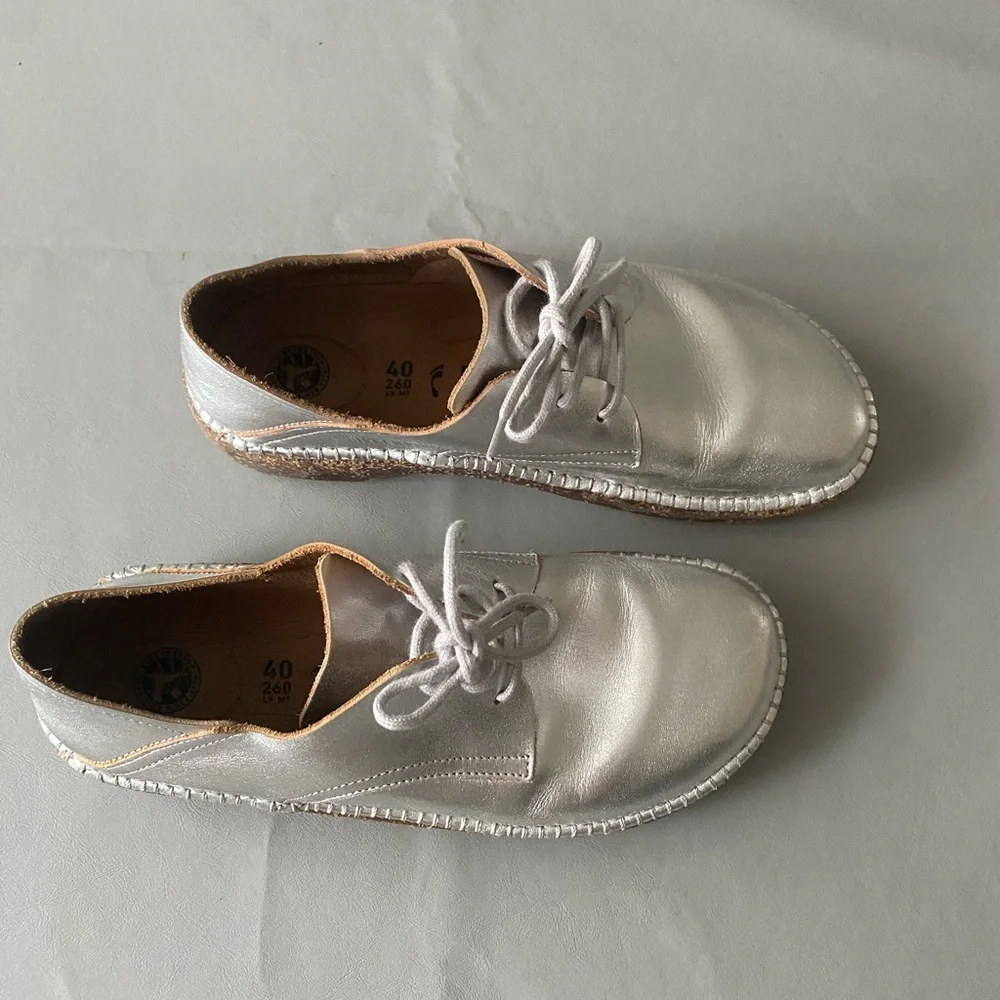 Birkenstock Gary Shoes Mules Clogs size 40 Birkenstocks grey silver 9 9.5 - Picture 8 of 10